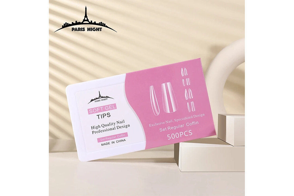 Tips Soft Gel x500 en caja transparente  