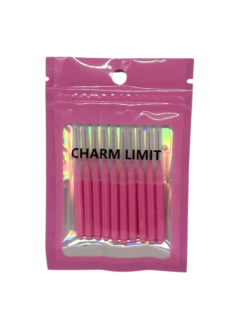 Cepillo mini recto para laminado de cejas 10u Charm limit