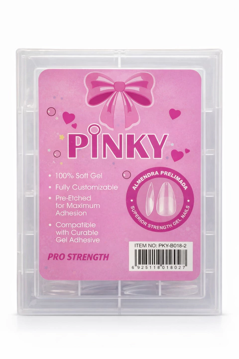Tips press on soft Gel Prelimado Almendra Pinky