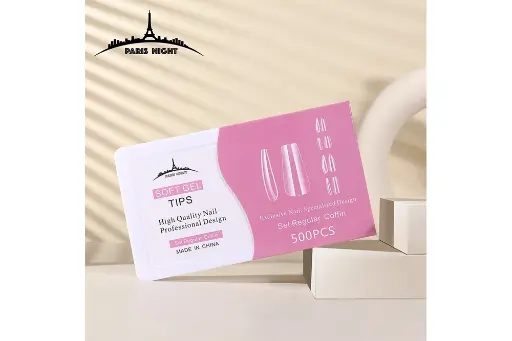 [4312] Tips Soft Gel x500 en caja transparente  