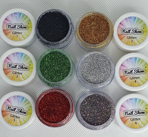 Colecciòn de Glitters Topping x unidad Nail Show