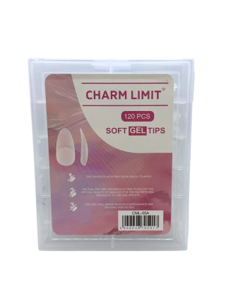 [9674] Tips press on soft gel almendra charm limit