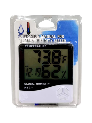 [3222] Termohigrometro Medidor De Temperatura, Humedad y Reloj HTC-1 