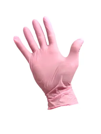 [10075] Guantes de Nitrilo rosa x100uni "S"