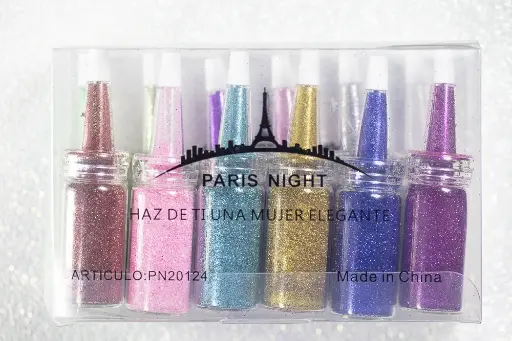 [4378] Polvo Brillo Multicolor, Plateado Y Blanco 